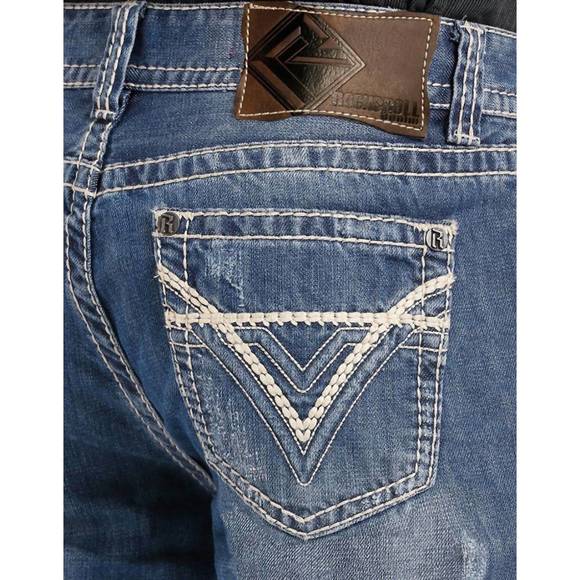 NEW ROCK & ROLL DENIM double barrel relax jeans in light navy